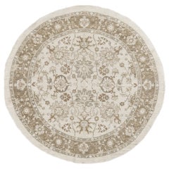 Runder Sultanabad Revive Teppich im Vintage-Stil