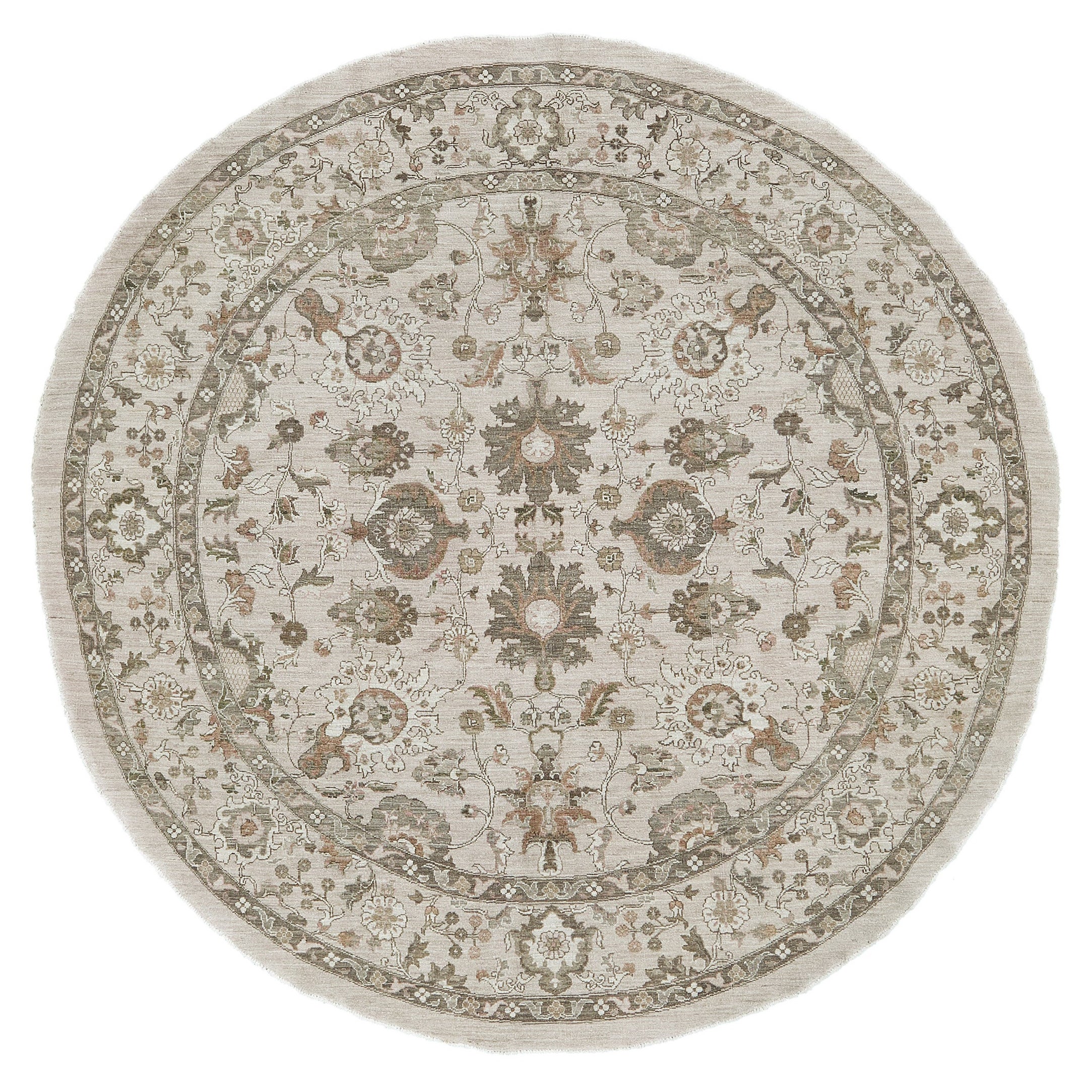 Tapis rond Sultanabad Revive de style vintage