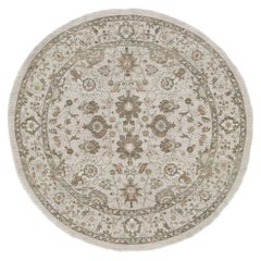 Tapis rond Sultanabad Revive de style vintage