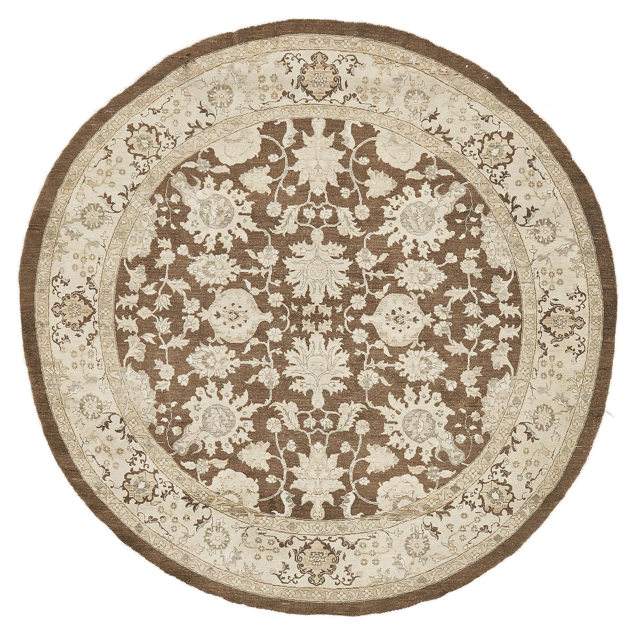 Tappeto rotondo Sultanabad Revival in stile vintage in vendita
