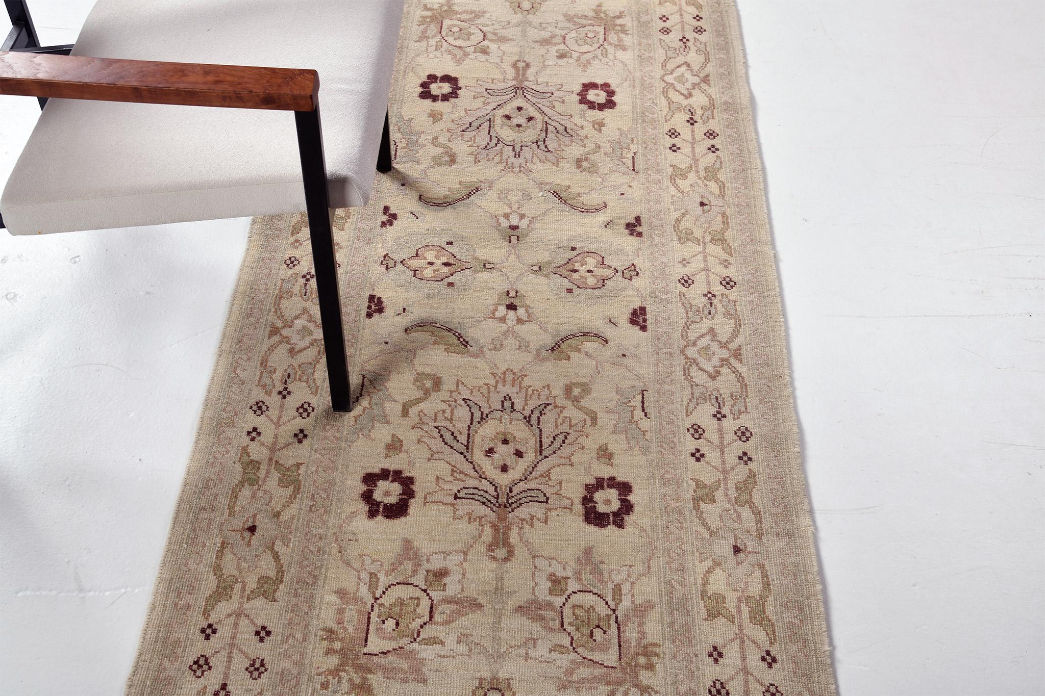 Contemporary Vintage Style Sultanabad Revival Runner For Sale