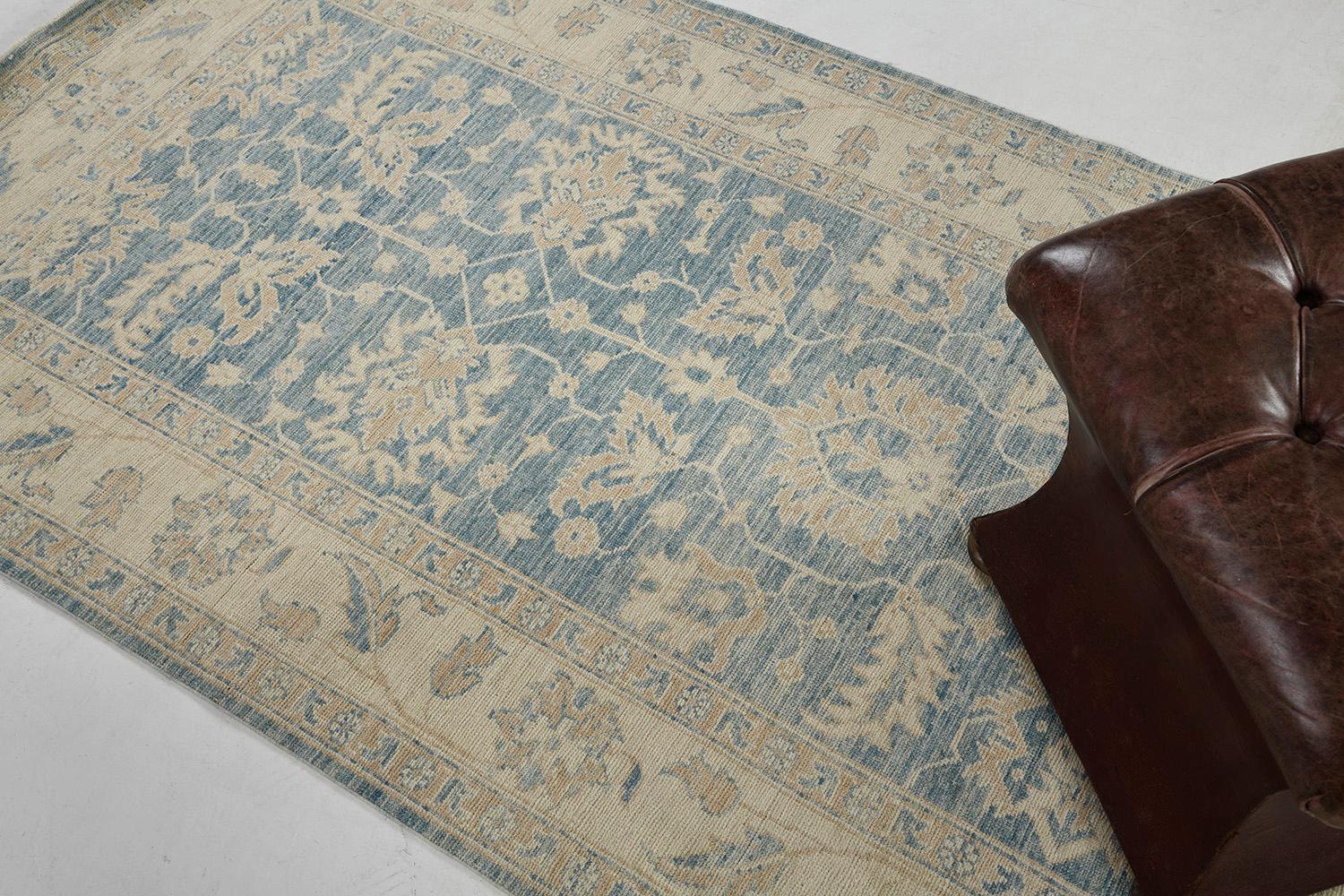 Noué à la main Tapis de couloir Safira vintage de style néo-historique Sultanabad en vente