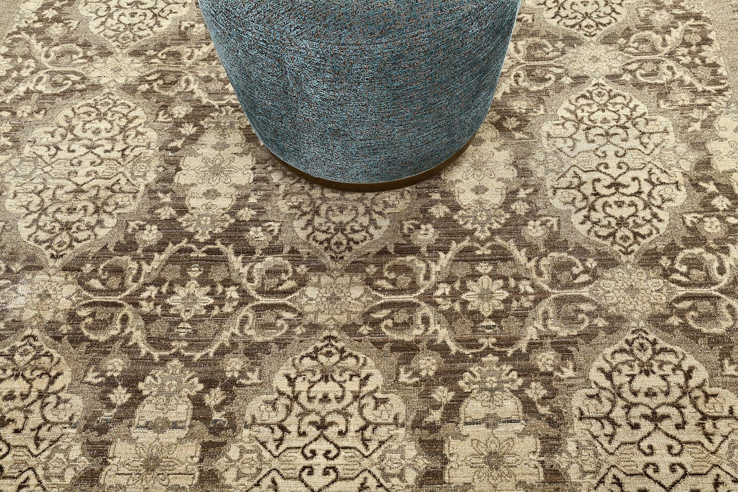 Tabriz-Design-Teppich im Vintage-Stil (Handgeknüpft) im Angebot