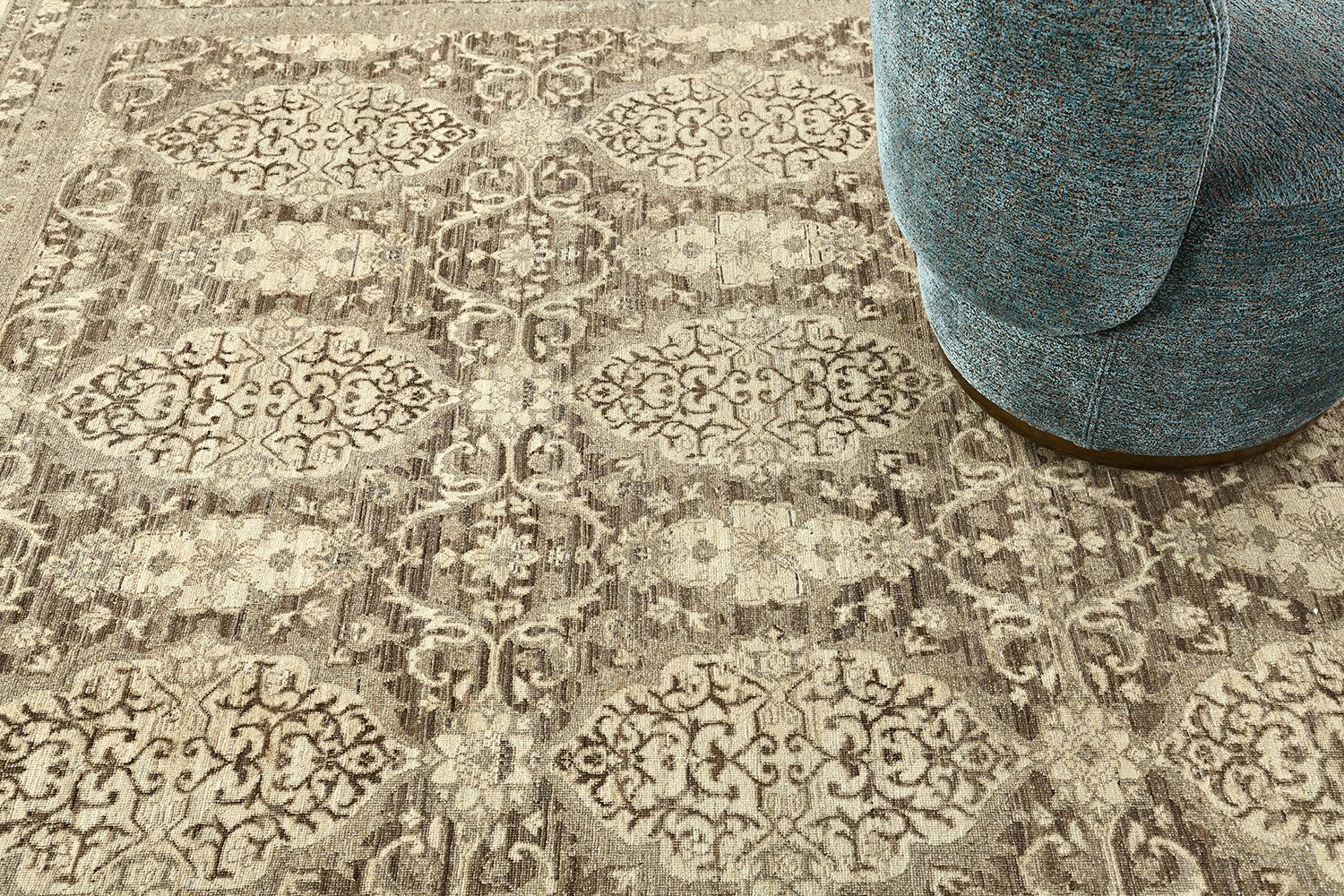 Tabriz-Design-Teppich im Vintage-Stil (Wolle) im Angebot