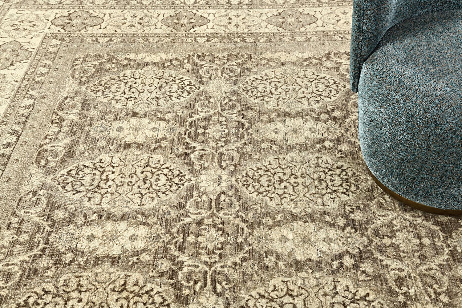 Tabriz-Design-Teppich im Vintage-Stil im Angebot 1