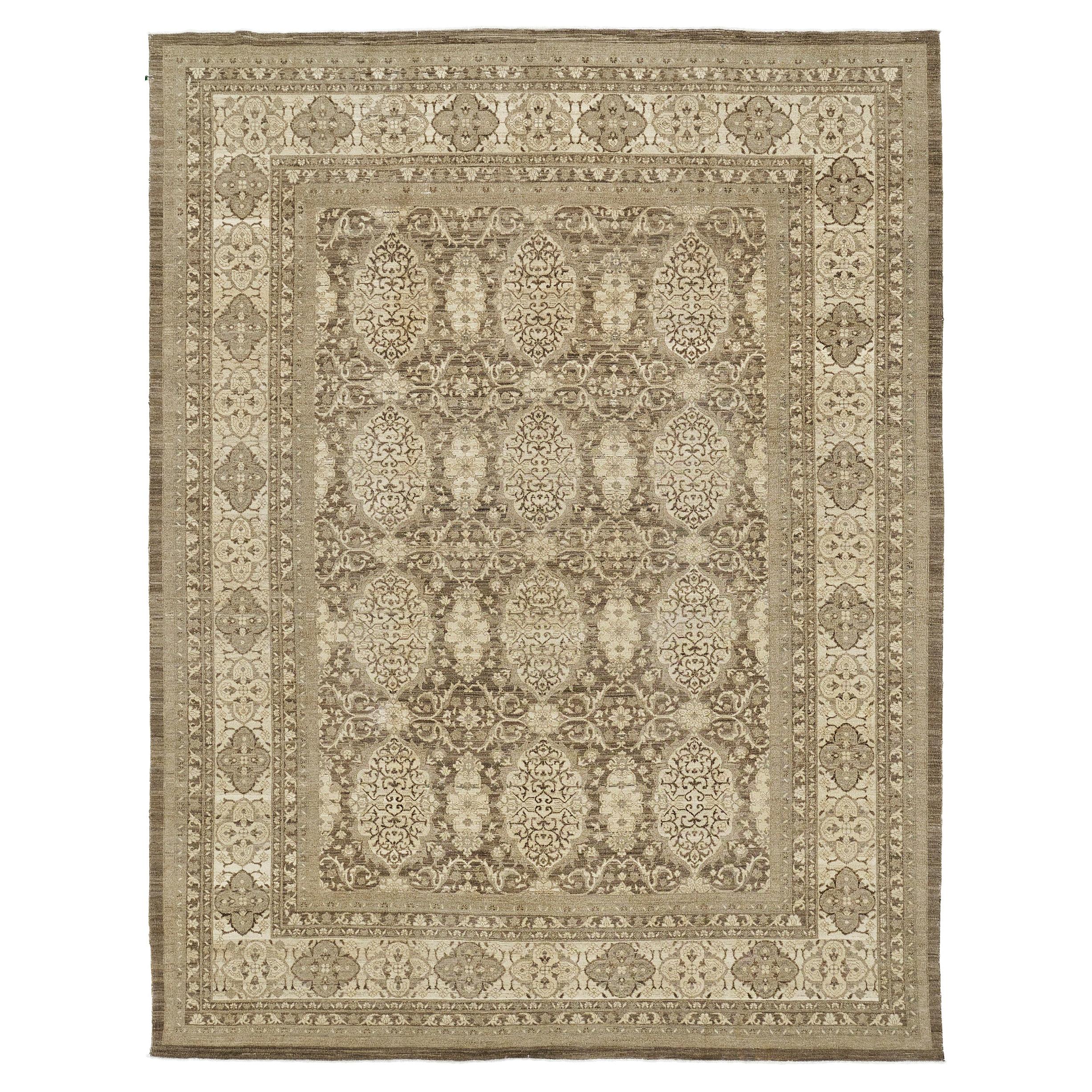 Tabriz-Design-Teppich im Vintage-Stil im Angebot