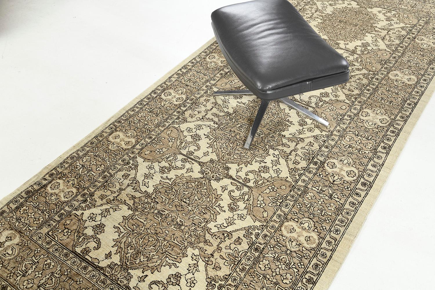Hand-Knotted Vintage Style Tabriz Revival Rug For Sale