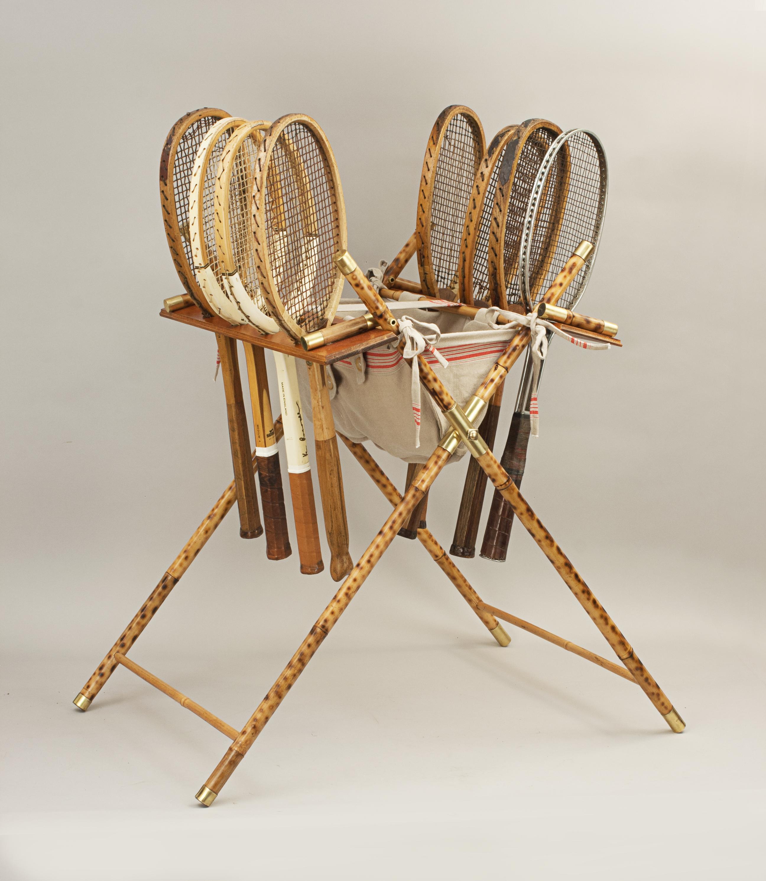 Vintage Style Tennis Ball Hopper & Racket Display Stand 3