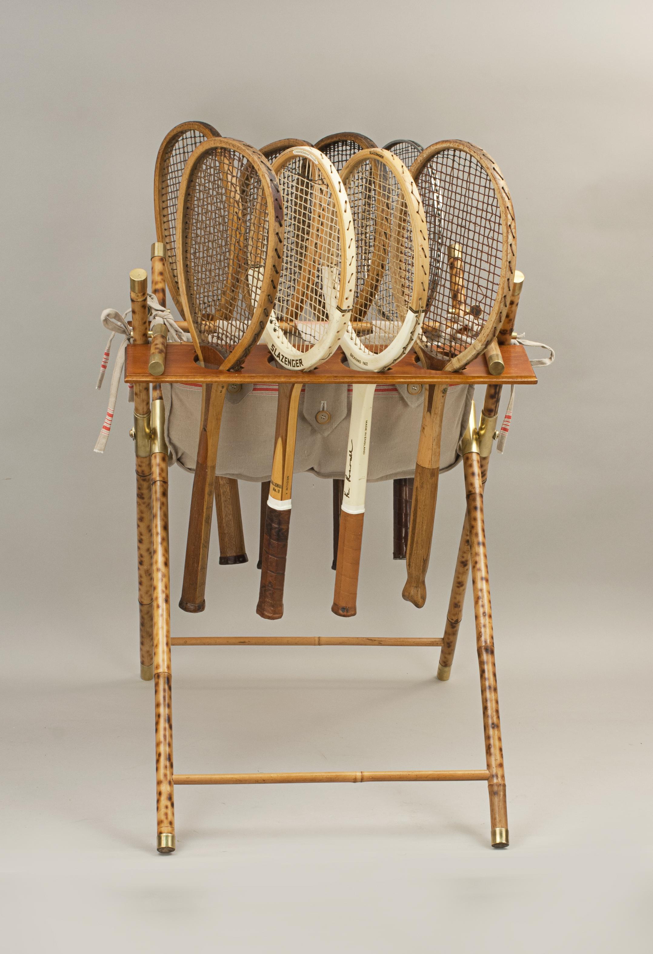 Vintage Style Tennis Ball Hopper & Racket Display Stand 4