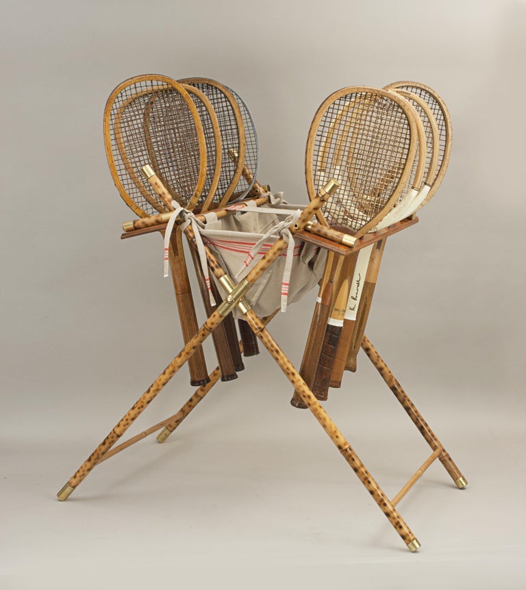 Vintage Style Tennis Ball Hopper and Racket Display Stand at 1stDibs