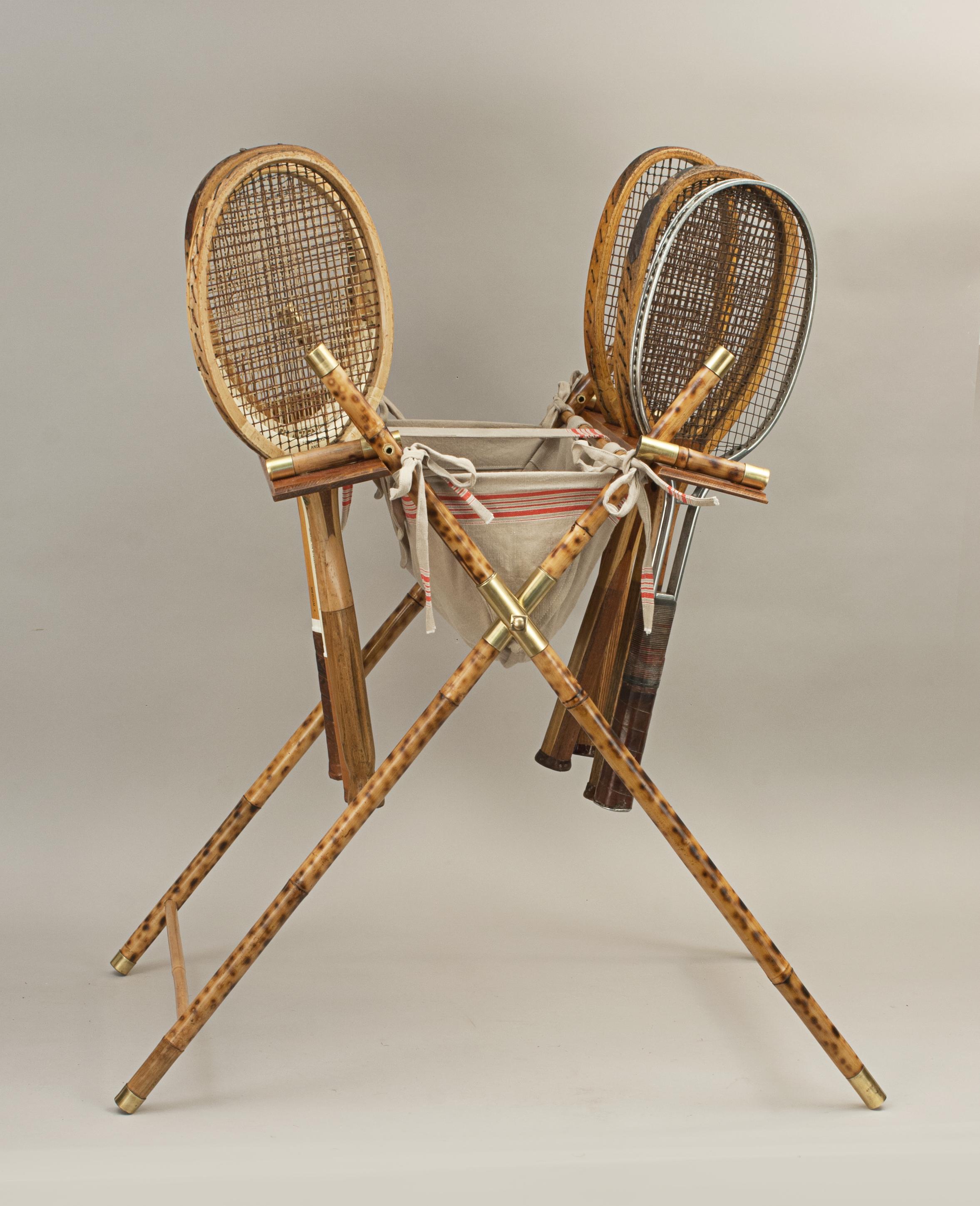Contemporary Vintage Style Tennis Ball Hopper & Racket Display Stand