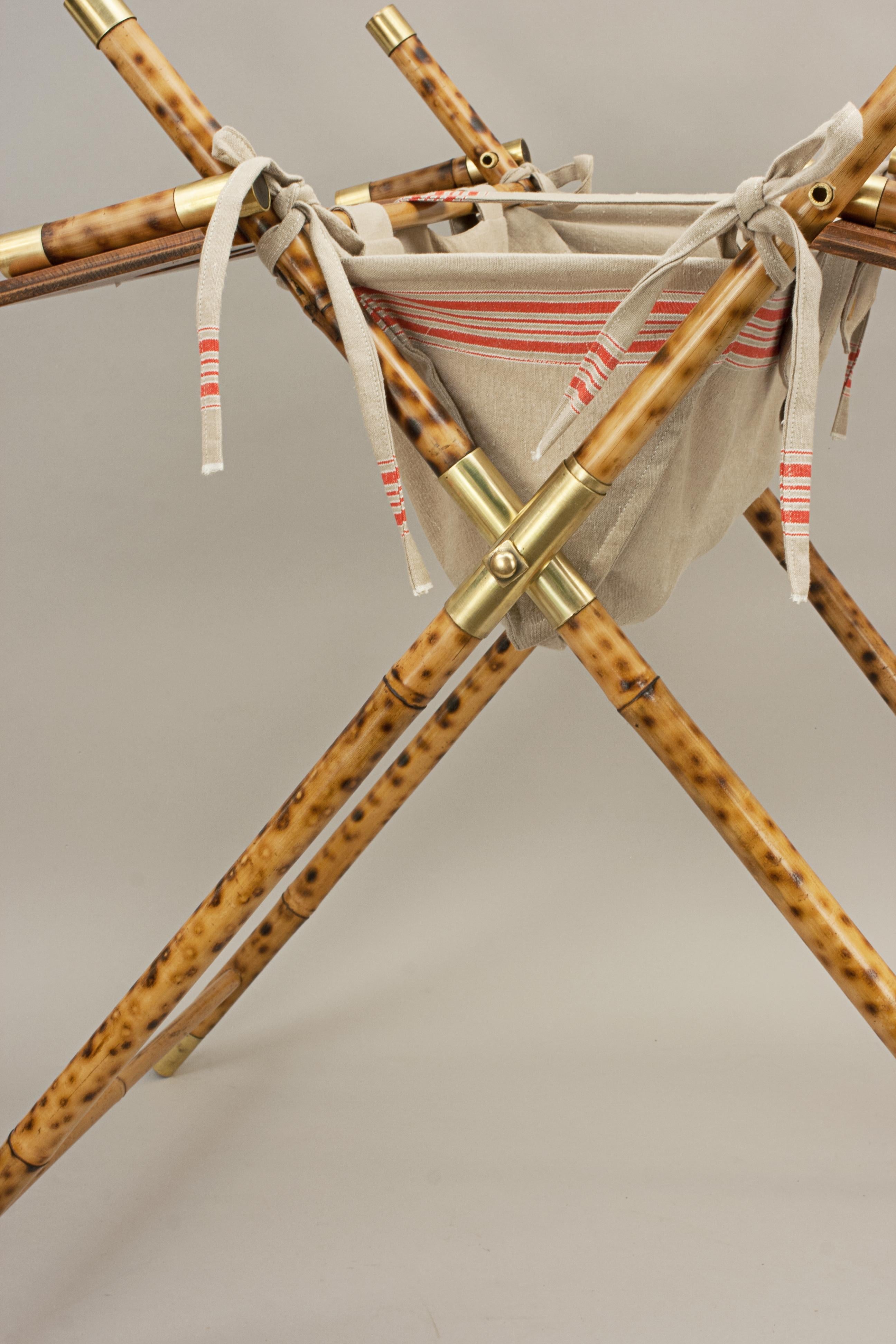 Bamboo Vintage Style Tennis Ball Hopper & Racket Display Stand