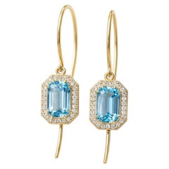 Vintage style topaz, colorless topazes dangle earrings silver, gold