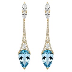 Topas-Ohrringe im Vintage-Stil 14k Gold