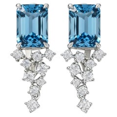 Vintage style topaz earrings silver, gold