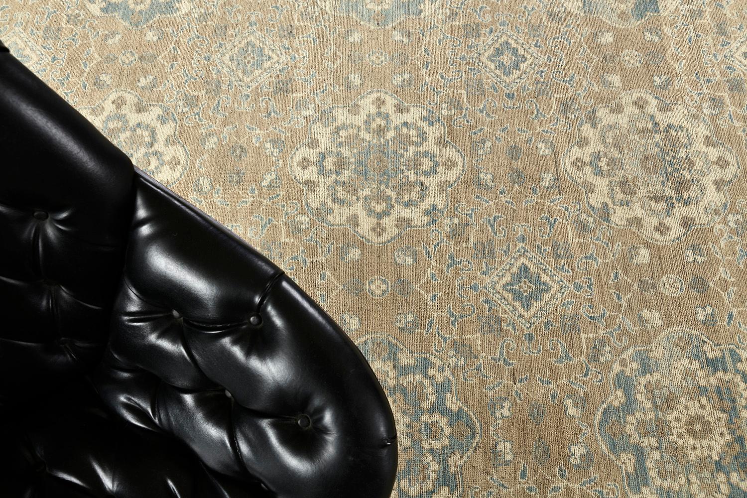 Noué à la main Tapis design vintage de style transitionnel en vente