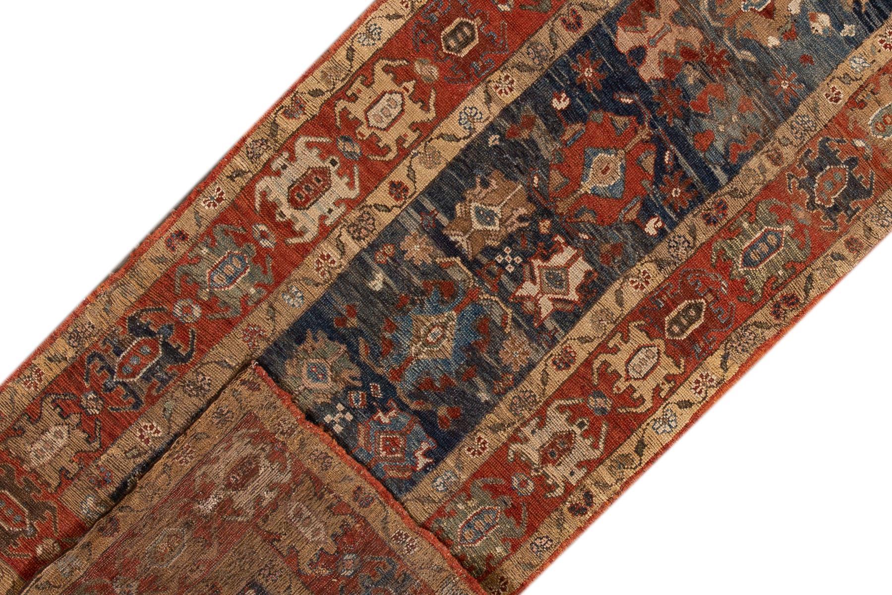 Hand-Knotted Mid-20th Century Vintage Persian Tribal Bakshaish Rug For Sale