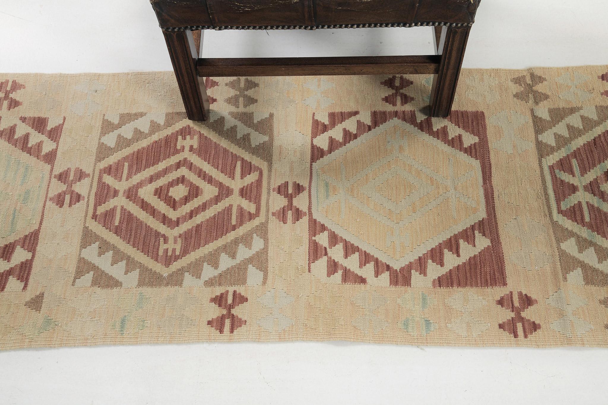 Kilim à tissage plat de style vintage à teinture tribale naturelle Neuf - En vente à WEST HOLLYWOOD, CA