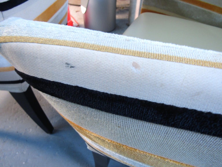 Vintage Style Vinyl and Fabric Lounge Chairs For Sale at 1stDibs