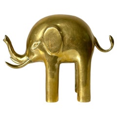 Vintage Stylized Brass Elephant Decorative Sculpture by Dolbi Cashier 1980s