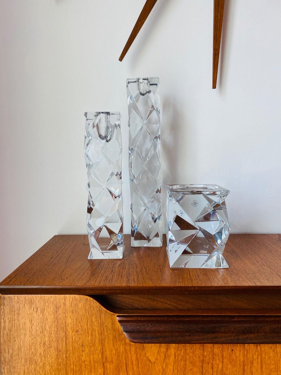 vintage lead crystal candle holders