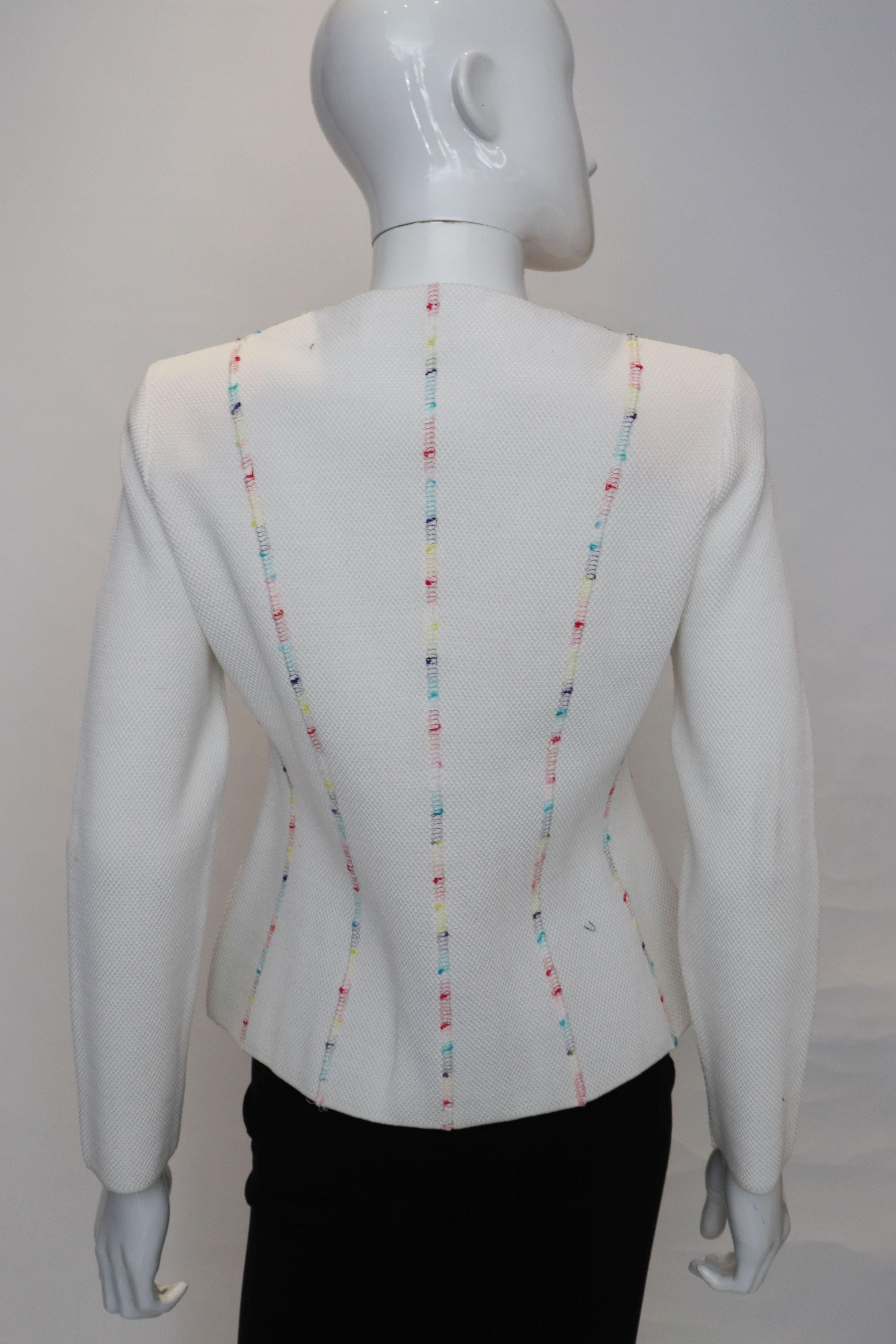 Vintage Styltricot White Cotton Jacket For Sale 1
