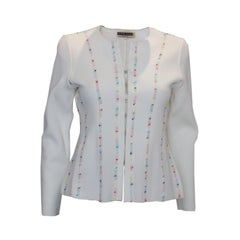 Retro Styltricot White Cotton Jacket