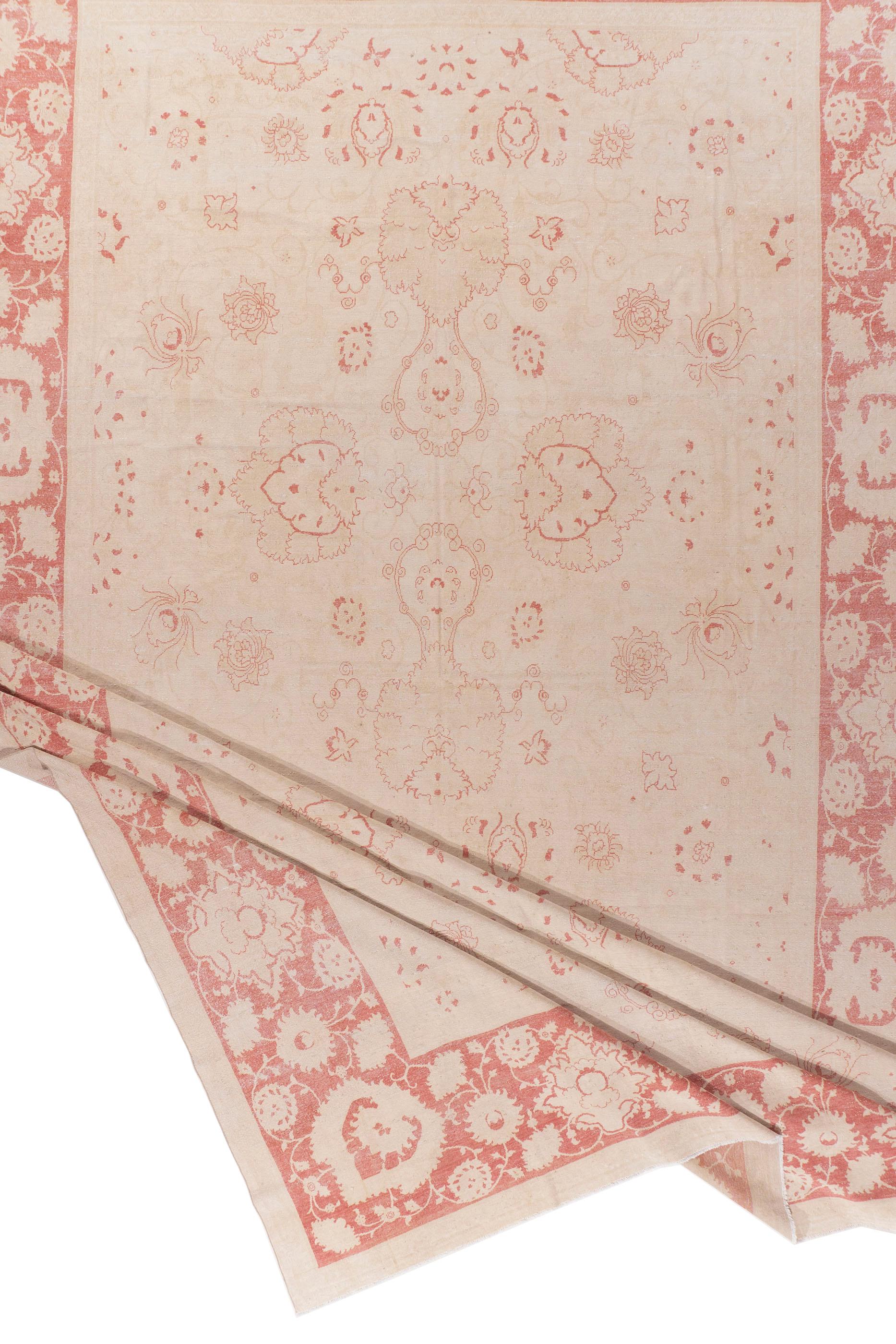 Annodato a mano Vintage Agra Design Tappeto di lana annodato a mano 13'6 X 21'9 in vendita