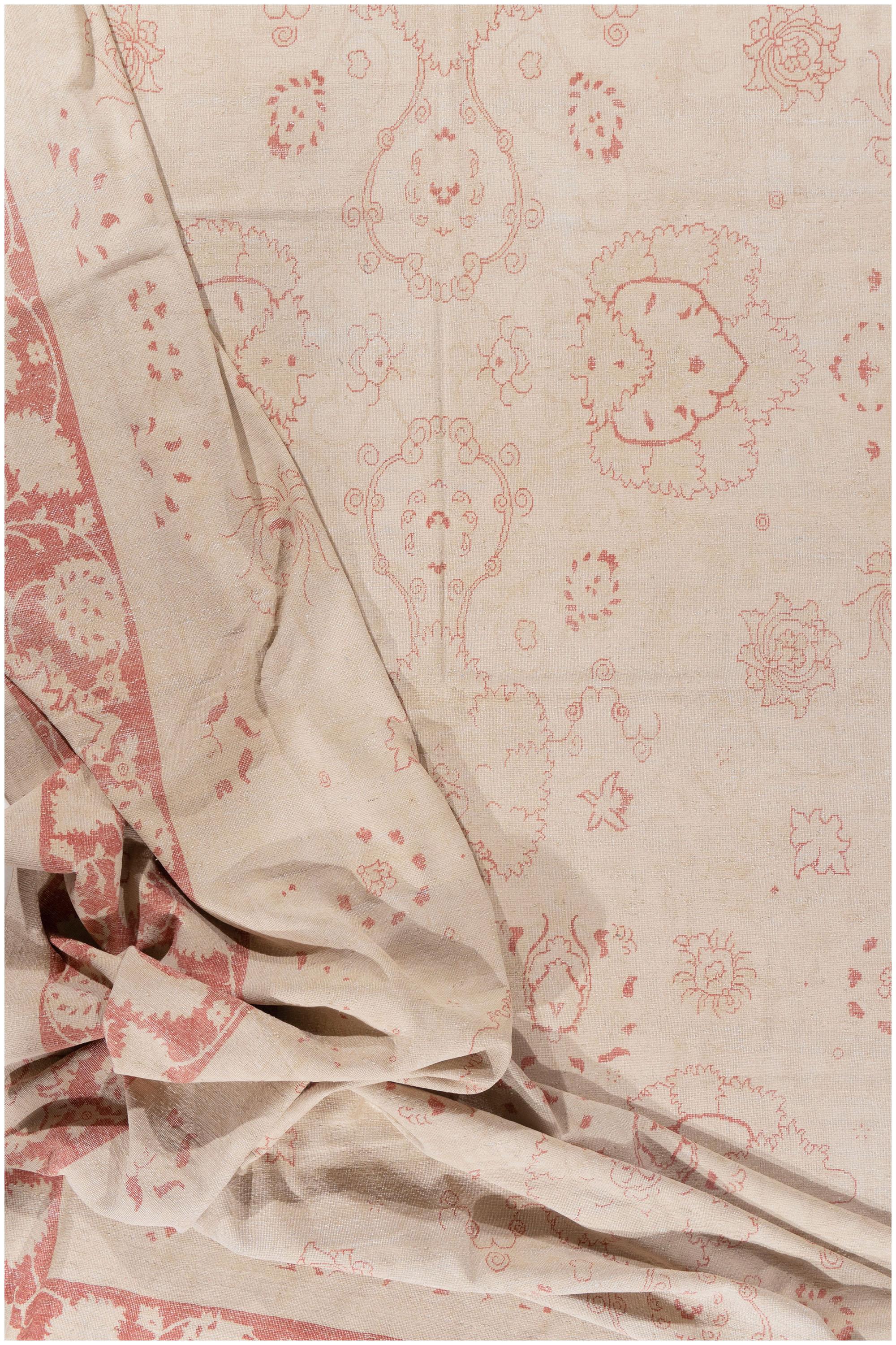 Vintage Agra Design Tappeto di lana annodato a mano 13'6 X 21'9 In condizioni buone in vendita a New York, NY