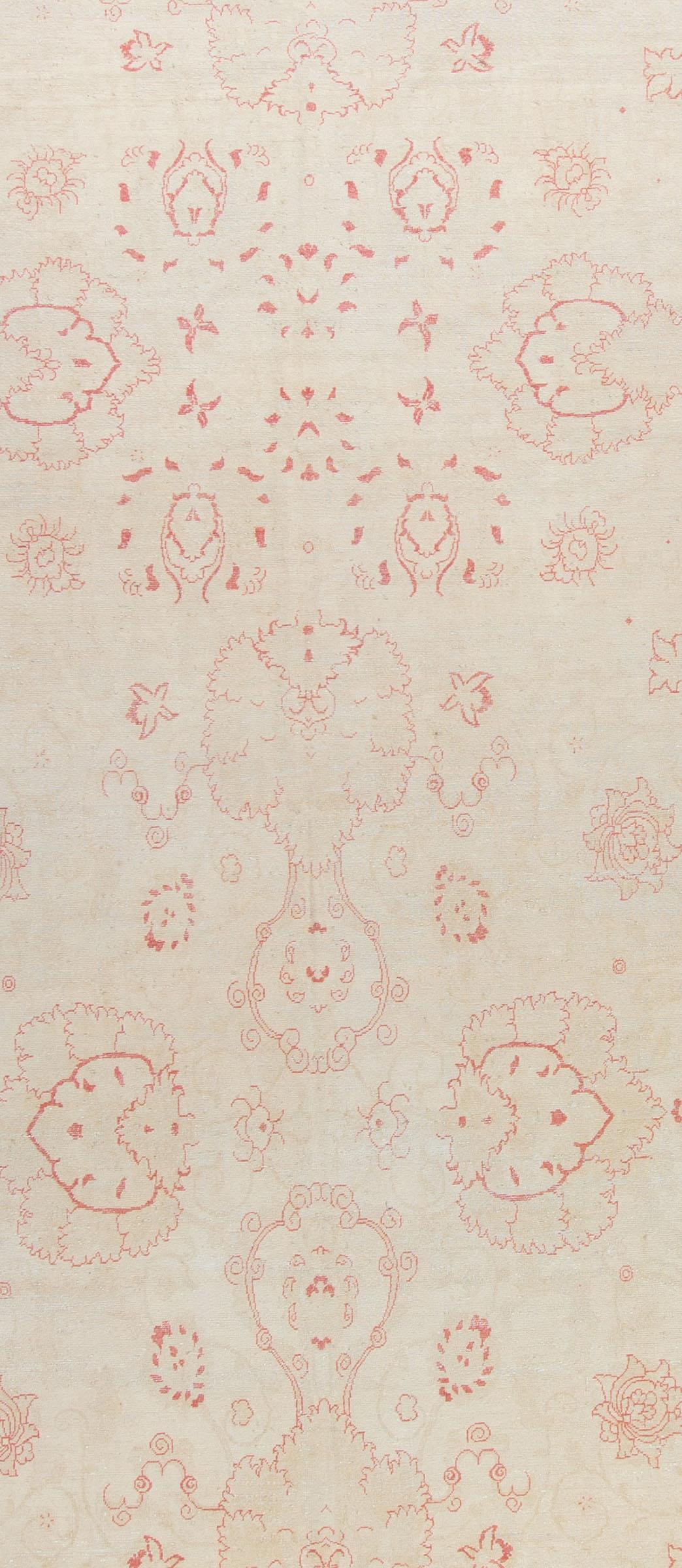 Vintage Agra Design Tappeto di lana annodato a mano 13'6 X 21'9 in vendita 2