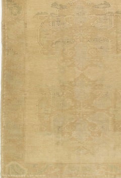 Vintage Subdued Beige Turkish Oushak Rug, 5'8 x 11'