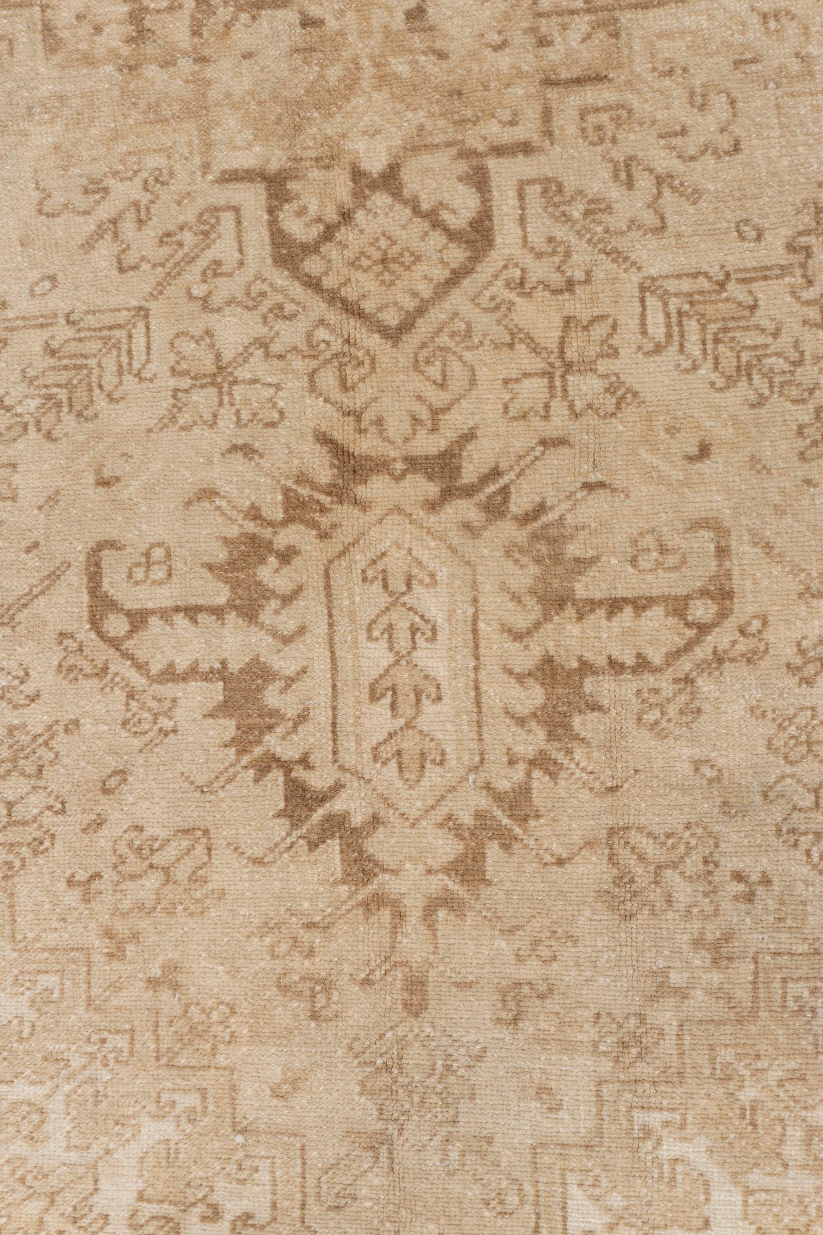 Lana Tappeto persiano d'epoca Heriz di colore tenue 11'6 X 14'7 in vendita