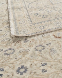 Vintage Hand-Knotted Turkish Sivas Rug, Wool, Ivory & Slate Blue 8'10x12'2