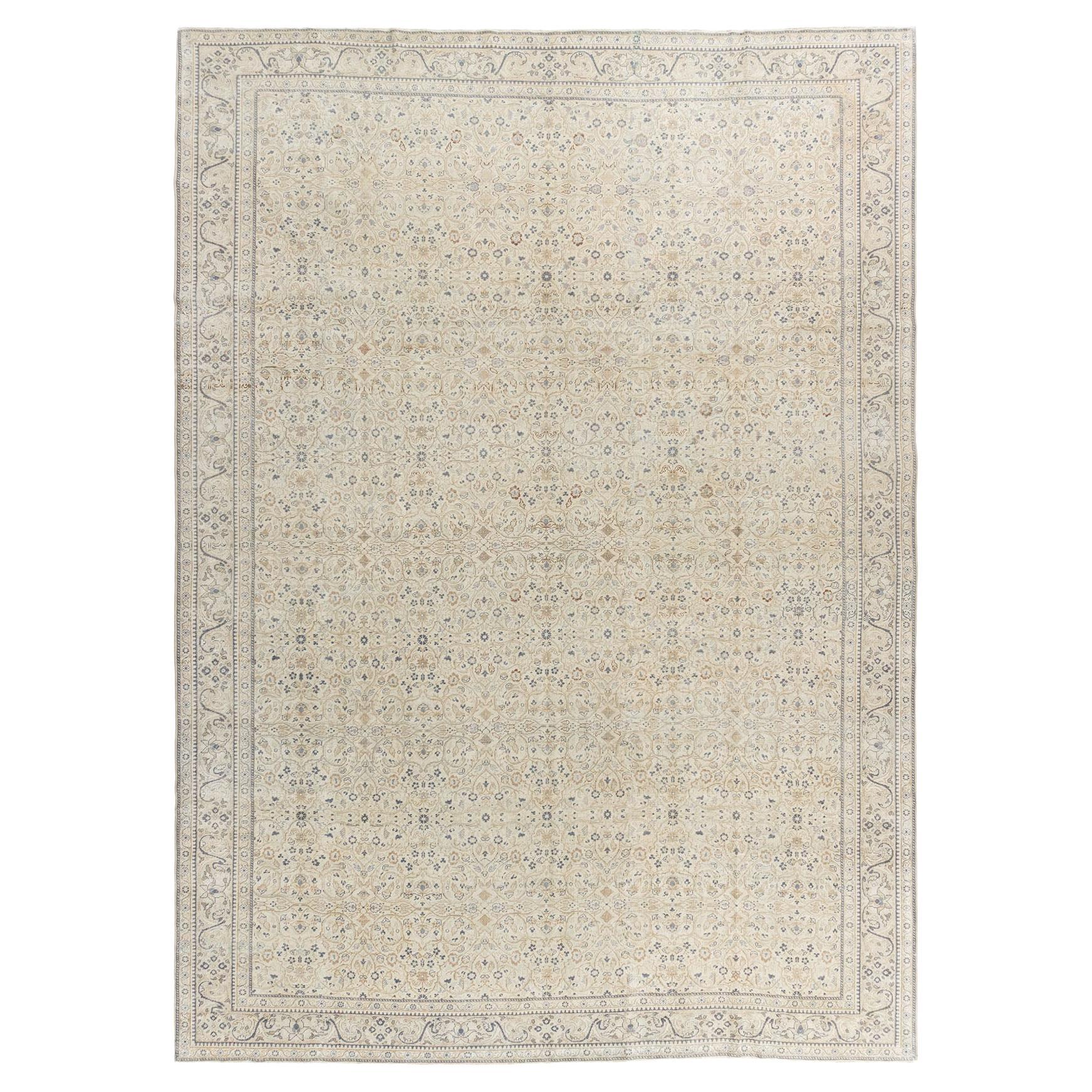 Vintage Subdued Ivory Turkish Sivas Rug