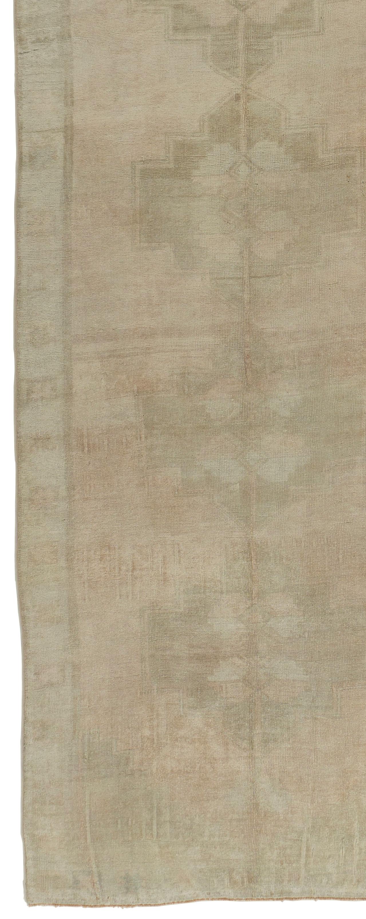 Vintage Subdued Turkish Oushak Runner 4'2 X 13'5. Even today, Oushak rugs are still the first choice of professional interior designers. Sometimes this is because when grading Oushak carpets, carpet connoisseurs will not only look at the overall