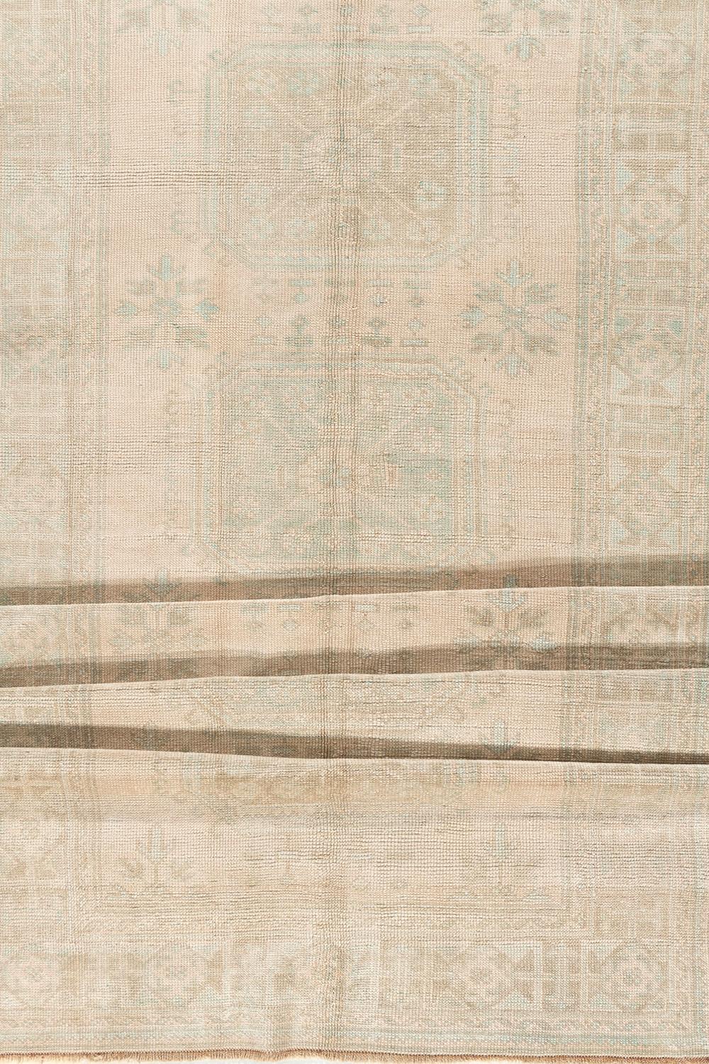 Vintage Subdued Turkish Oushak Runner 4'7 X 11'3. Oushak's are known for their soft palettes combined with eccentric drawing. Oushak in western Turkey has the longest continuous rug weaving history, stretching back at least to the mid-fifteenth