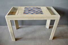 Vintage Suede Backgammon Table