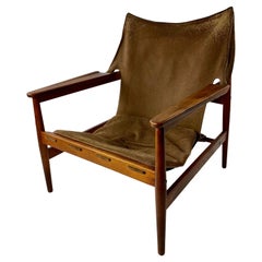 Vintage Suede Kinna Armchair by Hans Olsen for Viska Mobler