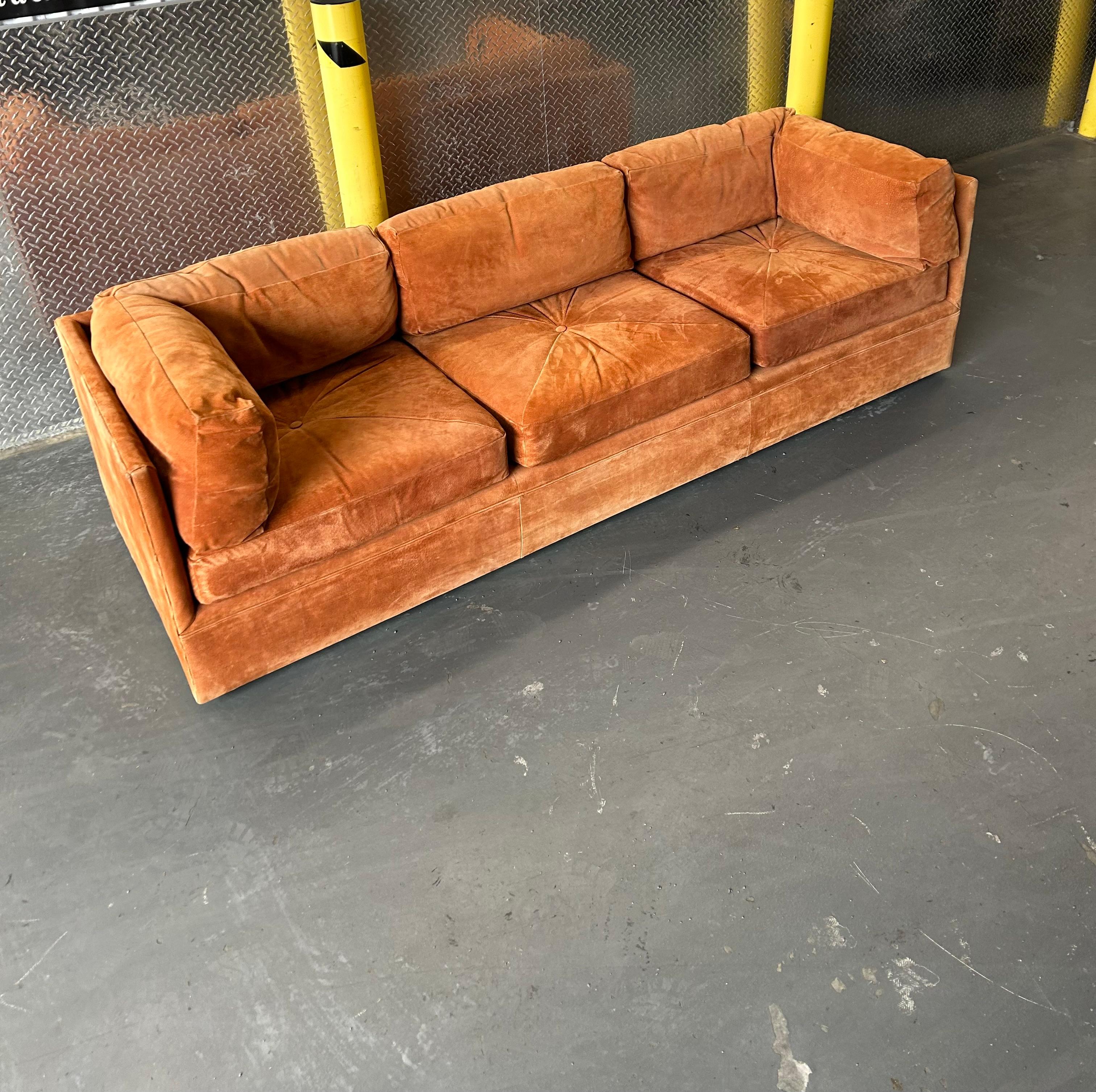 vintage suede couch