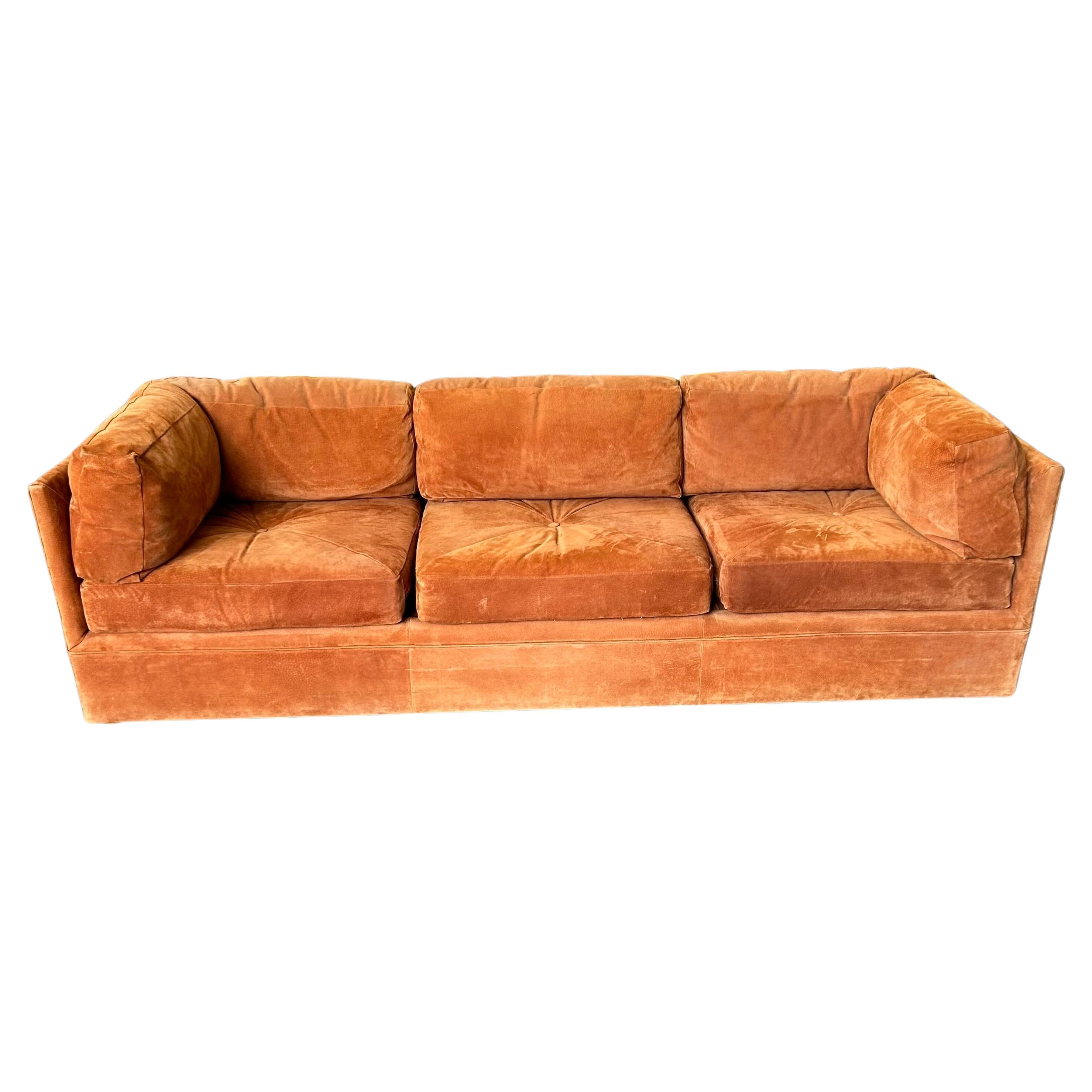 Vintage Suede Leather Sofa