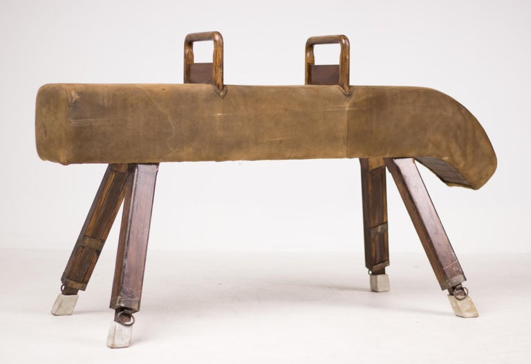 Vintage Suede Pommel Horse For Sale at 1stdibs