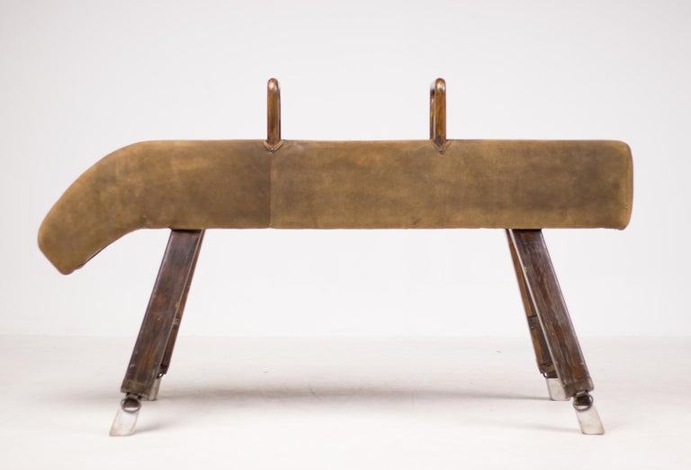Vintage Suede Pommel Horse For Sale at 1stdibs