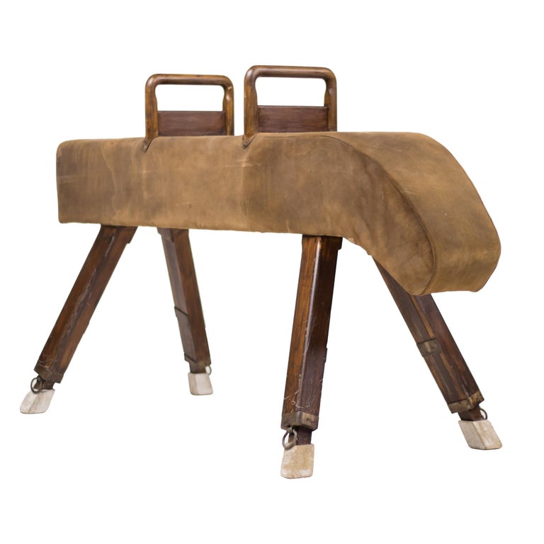 Vintage Suede Pommel Horse For Sale at 1stdibs
