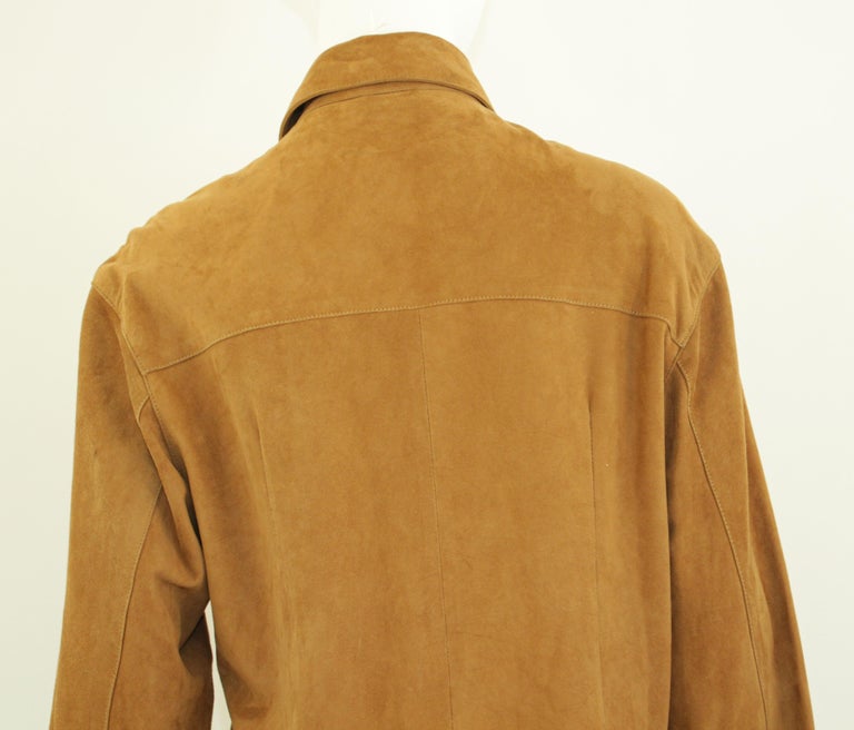 Vintage Suede Shirt Jacket Light Brown For Sale at 1stDibs