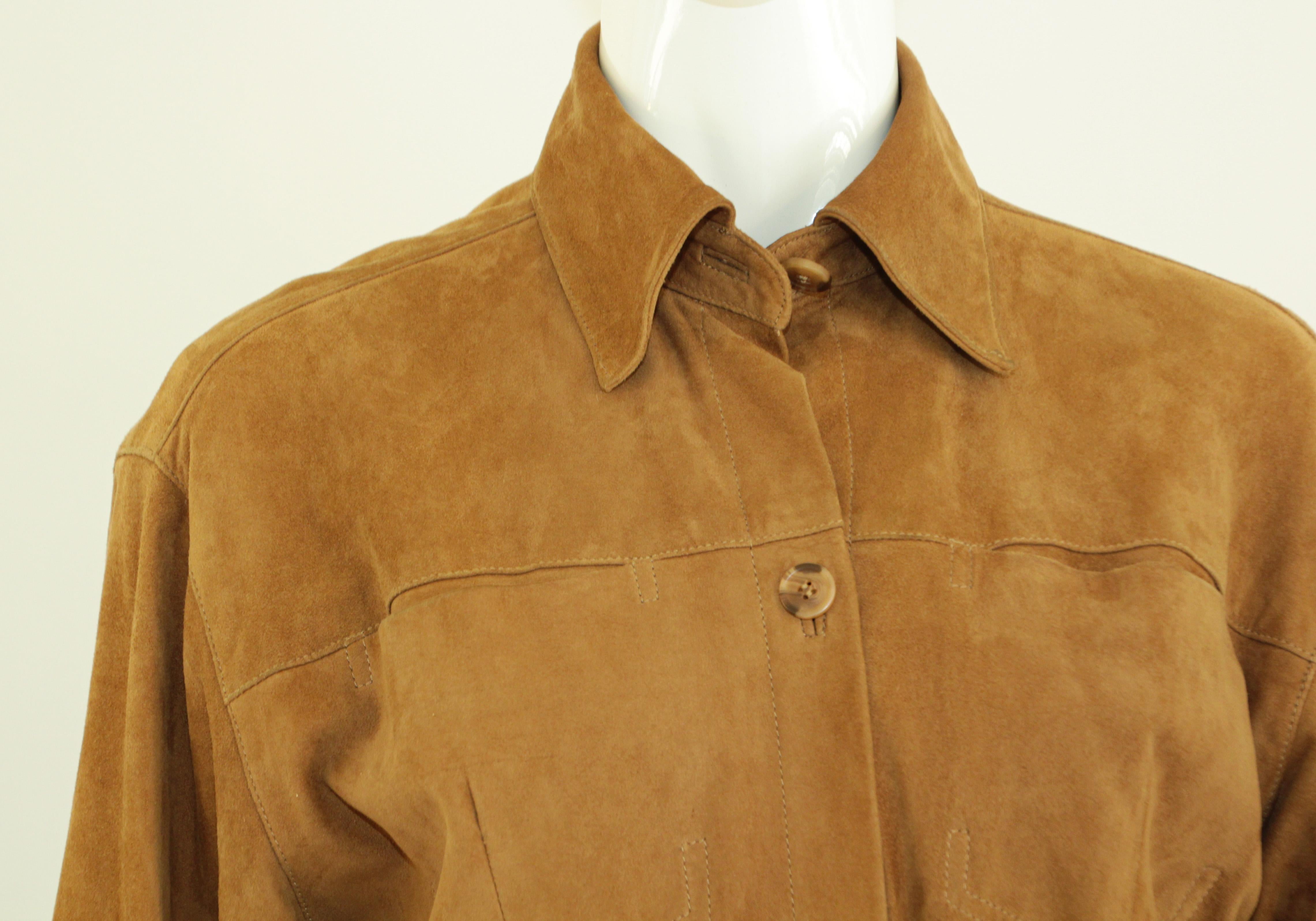 brown suede shirt womens