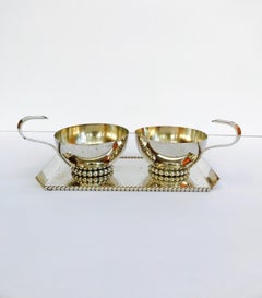 Vintage Silver Plated Sugar and Creamer Serving Set, Italy, C. 1970s
