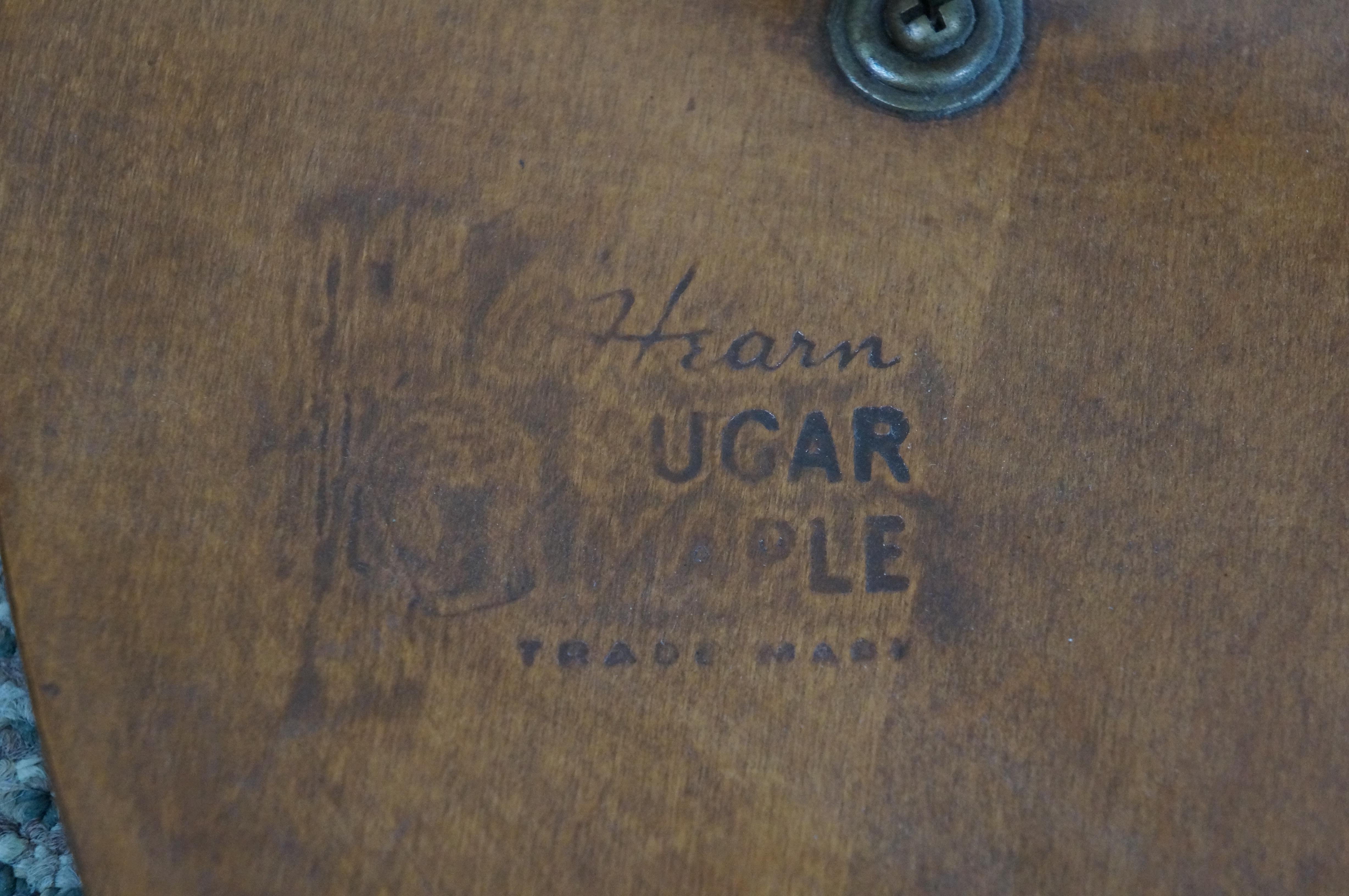 Vintage Sugar Maple Triangular Drop Leaf Pembroke Tripod Trefoil Clover Table For Sale 2