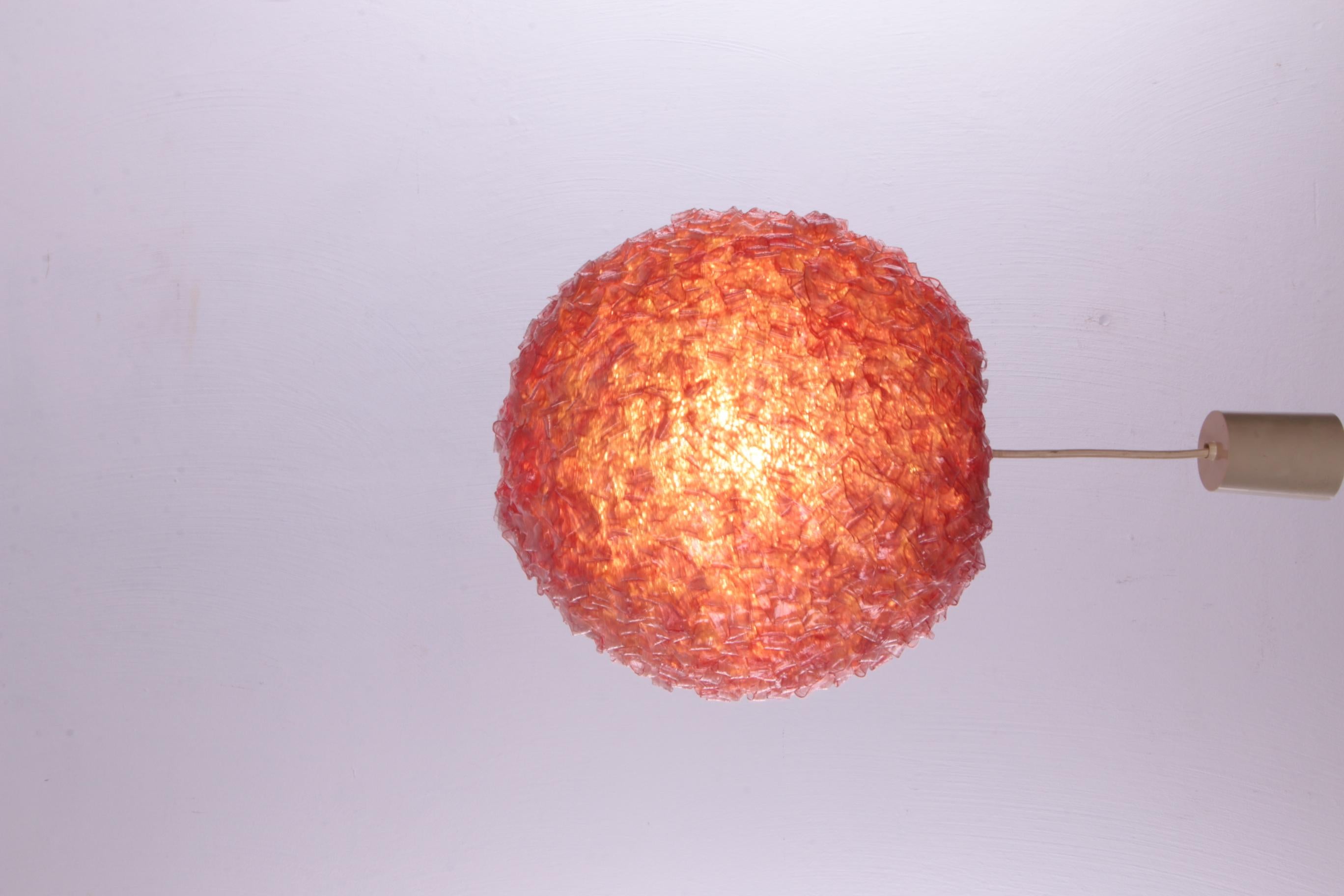 Vintage Sugarball Hanging Lamp Beautiful Pink, 1960 Germany In Good Condition In Oostrum-Venray, NL