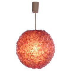 Vintage Sugarball Hanging Lamp Beautiful Pink, 1960 Germany