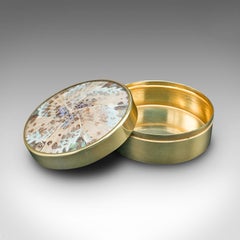 Vintage Sugared Treats Dish, French, Brass, Glass, Small Pot, Butterfly, Decor